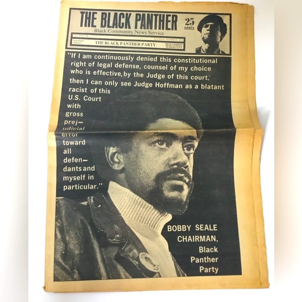 Vtg Blank Panther Party Newspaper